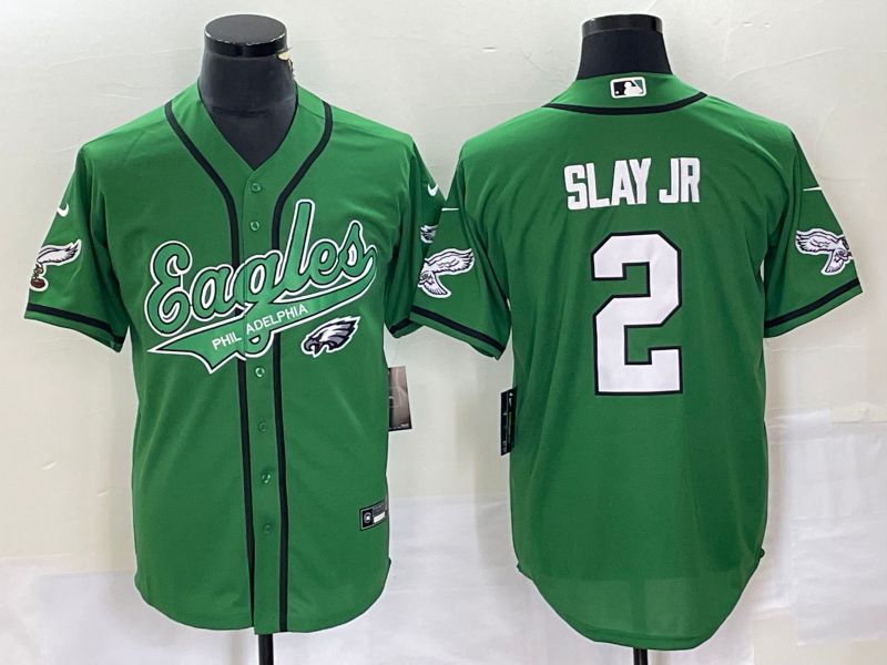 Men Philadelphia Eagles #2 Slay jr Green Co Branding Game NFL Jersey style 3->philadelphia eagles->NFL Jersey